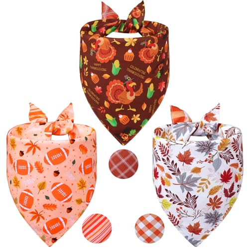 Fall Dog Bandanas XLarge 3PCS (thanksgiving / X-Large)