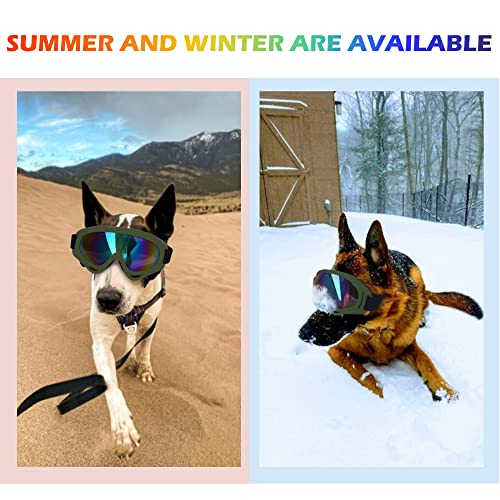 Large Dog Sunglasses (Army Green Frame&Colorful Lens&L)