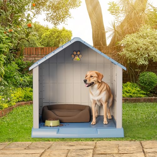 Dog House Outdoor Indoor (Blue / 31" L × 33.3" W × 33.5" H)