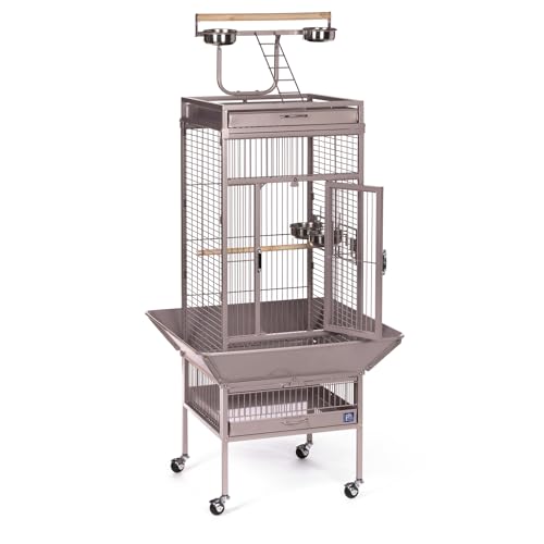 Prevue Pet Playtop Bird Cage Rolling Stand Seed Guards (Blush Finish / 18.0"L x 18.0"W x 57.0"H)