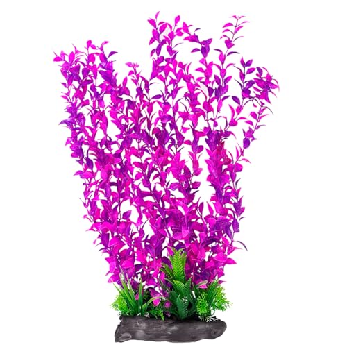 Aquarium Plastic Plants Aquarium Decor Artificial Fish Tank Plants (E / 20.4 in)