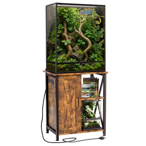 40 Gallon Reptile Tank Stand (24x18"-46-67 Gallon / Rustic Brown)