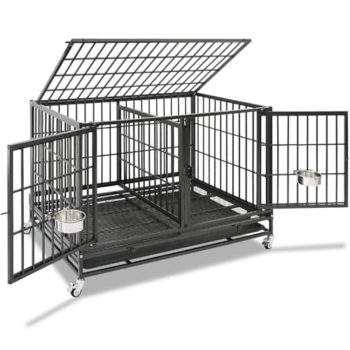 42 inch Stackable Heavy Duty Dog Kennel Indoor with Divider (42.5"L x 28.0"W x 30.0"H)