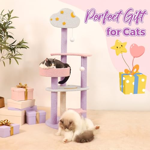 Moon Star Cat Tree (47" / Purple Pink)