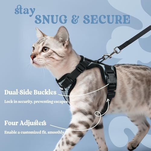 Cat Harness and Leash Set (Xs / Doodle Gray)