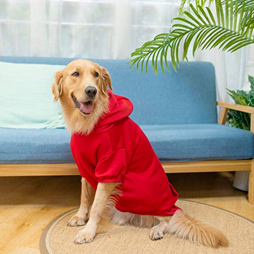 Dog Hoodie for Large Medium Small Dogs (Red / X-Large)