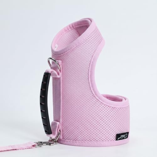 Cat Harness and Leash Set for Walking Escape Proof (Pink / M 5.5-9 lbs)