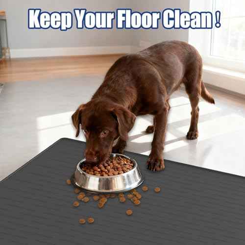 XXXXL Largest Pet Food Mat (Dark Gray / 51.2"L x 25.6"W)