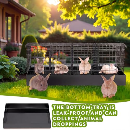 4 Hole Rabbit Transport Cage (Black / 28.7"L x 21.7"W x 4.1"H)