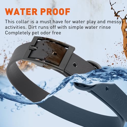 Biothane Waterproof Dog Collar Strong Coated Nylon Webbing with Black Hardware Odor (W3/4" x L15-18" / Black)