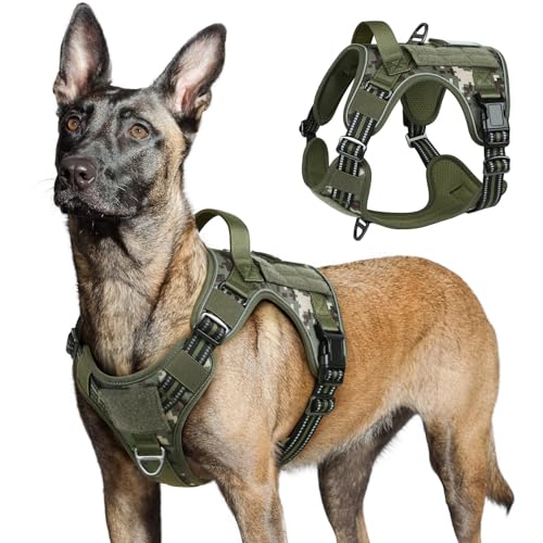 Tactical Dog Harness for Large (Green camo / Large)