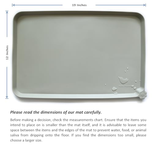 Silicone Pet Food Tray (19"L x 12"W / Cream Green)