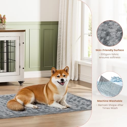 2 Pack Dog Crate Furniture (32.5"L x 22.1"W x 25.2"H / Set of 2 White)