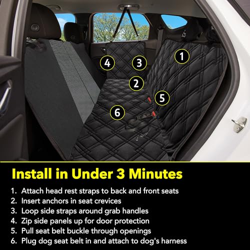 Dog Car Seat Cover (Standard – Fits Cars, SUVs & Crossovers / Black-Mesh)