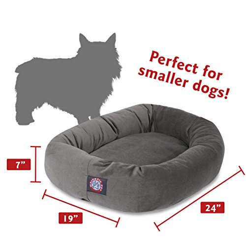 Suede Calming Dog Bed (Gray)