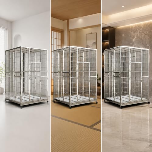 Extra Large Rainproof Stainless Steel Outdoor Bird Cage Aviary for Parakeets & Pet Birds