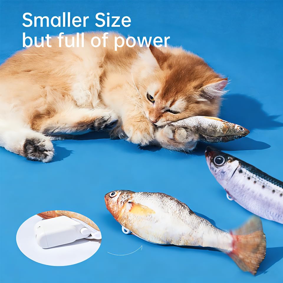 Realistic Floppy Fish Cat Toy with Catnip Toys for Cats Interactive Cat Toys for All Breeds Tap (Floppy Fish Cat Toy)