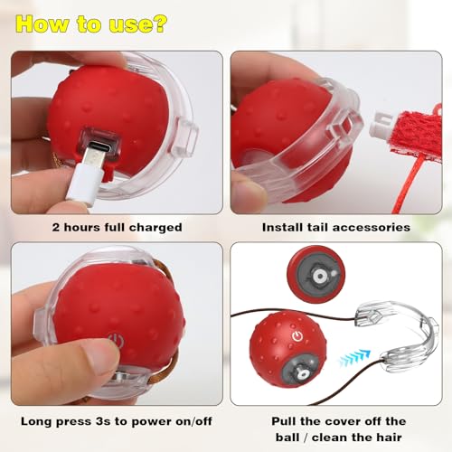Interactive Cat Toys for Indoor Cats (Red)