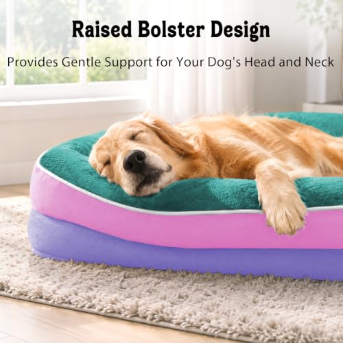 Orthopedic Washable XXL Dog Bed for Extra Large Dogs (Green / 45"L x 35"W x 7.5"Th)