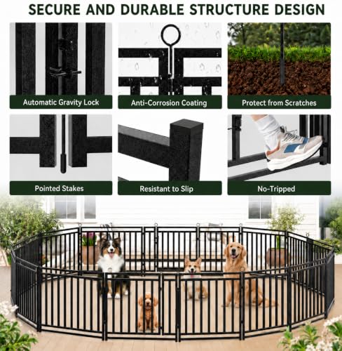 Thickened Outdoor Dog Fence (47" Height / 16 Panels)