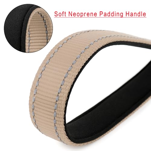Short Dog Leash with Padded Handle for Medium Large Dogs (Beige / 10 Inch (Pack of 1))