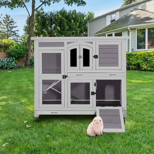 Rabbit Hutch Indoor (Grey2 / 47.2"L x 19.7"W x 42"H)