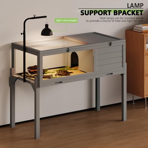 Tortoise Habitat with Adjustable Lamp Holder (New Gray)