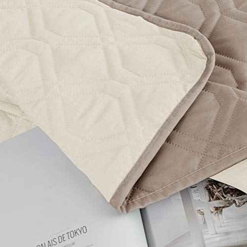 Waterproof Dog Bed Cover Pet Blanket for Furniture Bed Couch Sofa Reversible (30x60 Inch (Pack of 1) / Cream+beige)