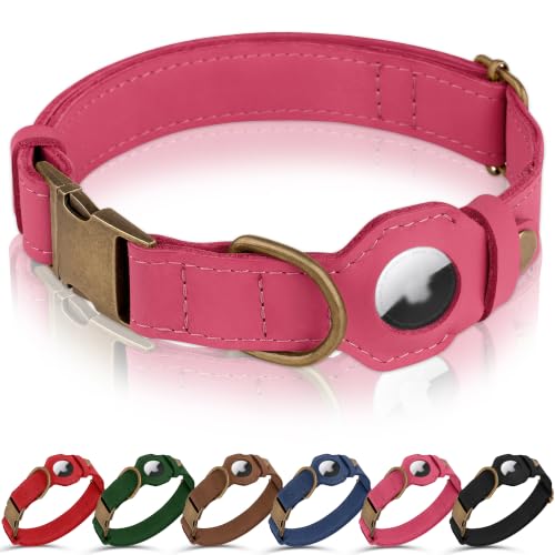 AirTag Dog Collar (Pink / XL, 20"-25" Neck Fit)