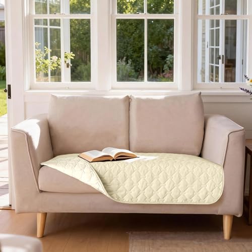 Waterproof Loveseat Cover (32x53 Inch (Pack of 1) / Dark Cream/Light Cream)