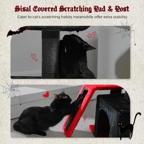 Cactus Cat Tree for Kittens & Small Cats (Black)