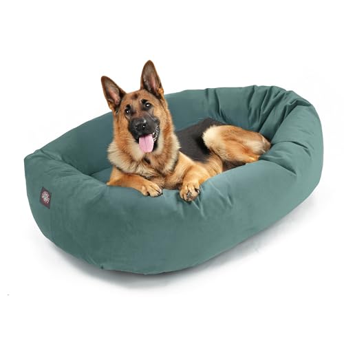 52 Inch Micro Velvet Calming Dog Bed Washable (Azure)