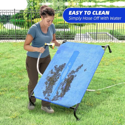 Raised Dog Bed for Large Dogs (47.75"L x 30.5"W x 8"Th / Blue)