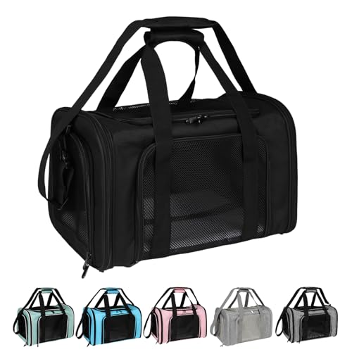 Dog Cat Carrier Pet Carriers for Small Medium Large Cats Dogs Carrier Under 25 Lbs Soft Sided Small Puppy Dog Carrier Portable Foldable Dog Cat Travel Carrier （Black 20 * 13 * 13） (20.0"L x 13.0"W x 13.0"H / Black)