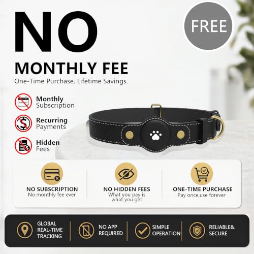 GPS Tracker for Dogs (Black / L(12.5''-21''))
