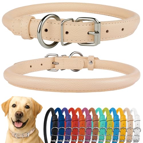 Tangle Free Rolled Leather Dog Collar