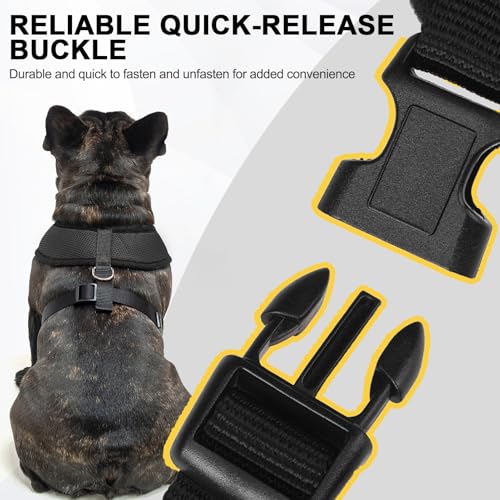 Small Dog Harness (L (NECK: 17", CHEST: 18.8"-24") / Black)