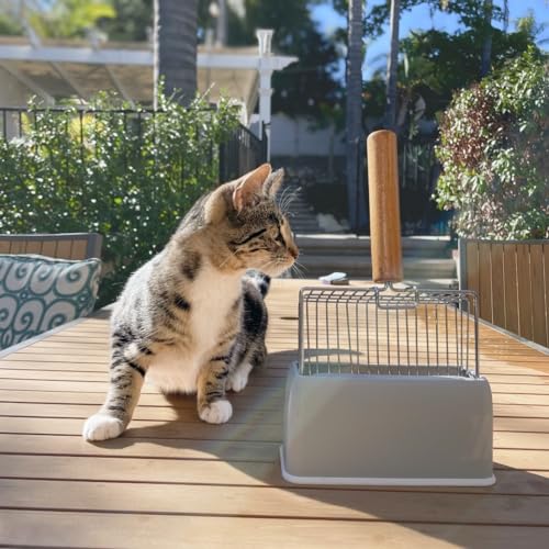 Fast Sifting Cat Litter Scoop with Holder Stand (0.3inch gap)