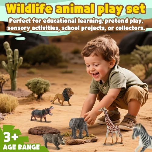 6PCS Safari Animal Figure Toys for Kids 3 (6-PC Safari Animal Figures Set)