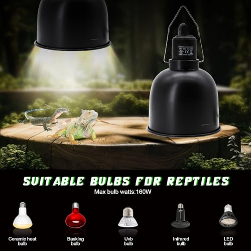 Reptile Light Fixture with Dimming Switch and Timer (5.5inch-2pcs)