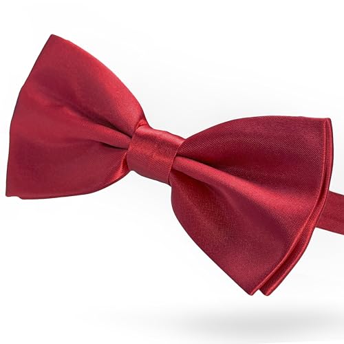 Dog Bow Tie Red Bow Tie with Adjustable Dog Collar for Medium and Large Dogs Cats Pets Wedding Birthday Party Holiday Homecoming Costumes (Wine Red)
