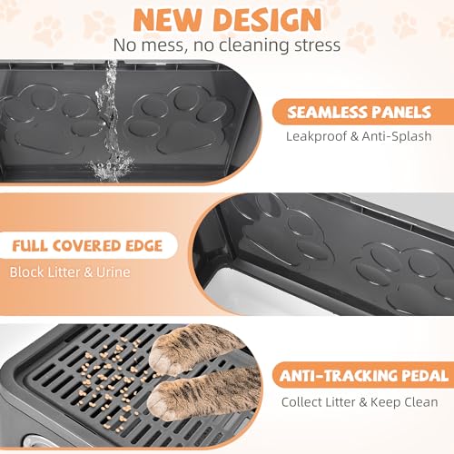 Covered Cat Litter Box (Dark Grey)