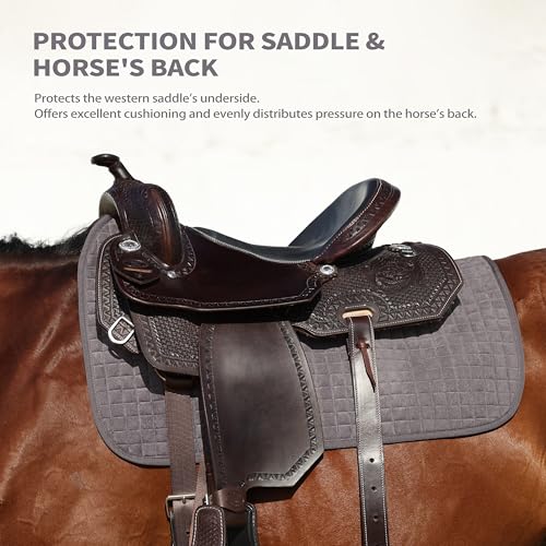 All Purpose Square Quilted Western Saddle Pad (Light Grey)