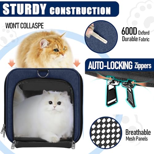 Large Cat Carrier Soft (Navy / 18.1"L x 11.8"W x 11.8"H)