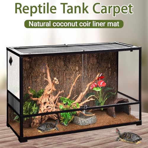 3 Rolls Reptile Carpet 24x48 Inch Coconut Fiber Mat for Tank Bedding (3 Pcs (24X48in))