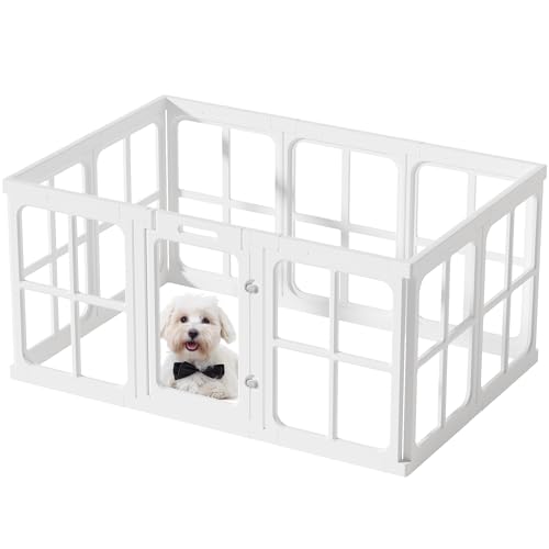 Clear Acrylic Dog Playpen with Door (Window Shape Panel White / 23.6" Height)