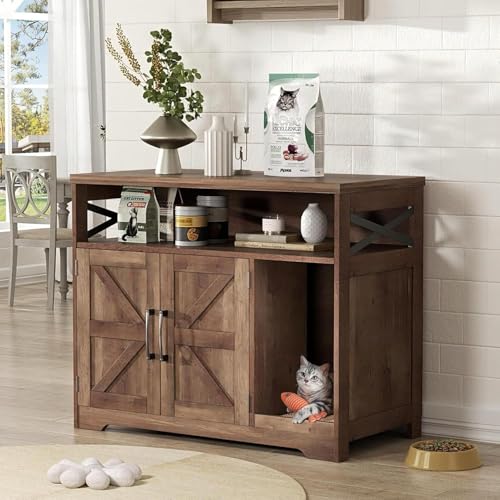 Cat Litter Box Enclosure (Retro Brown / 31"L x 17"W x 28.5"H)