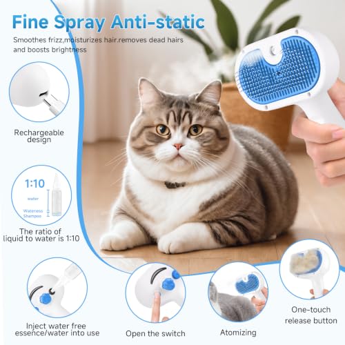 Pet Steam Brush for Dog (7.87'' - 120ML / Blue)