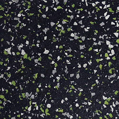 Extreme Rubber Gym Tiles (10 Tile Pack (Covers 40 Sq Ft) / 35% Green/Grey/White)