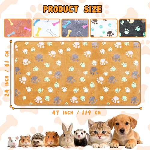 6 Pcs Washable Guinea Pig Blankets Absorbent Small Animal Fleece Bedding Cage Liners Reusable Pet Pee Pad Sleep Mat Pad Cover for Hamster Ferret Rabbit Chinchilla Hedgehog (6 White Bulk / 24" x 47")